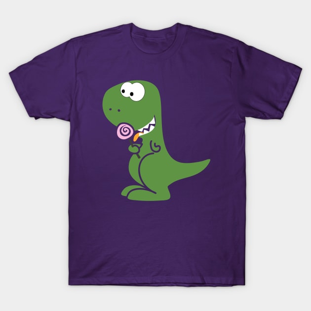 T-rex with sweets T-Shirt by katelein